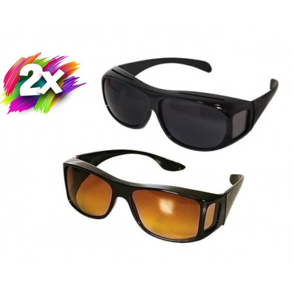 OFERTA 1+1 SET 2 PERECHI OCHELARI DE CONDUS ZI/NOAPTE HD