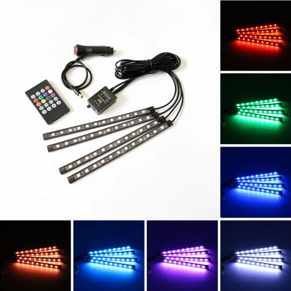 Kit Lumini LED Auto cu Telecomanda