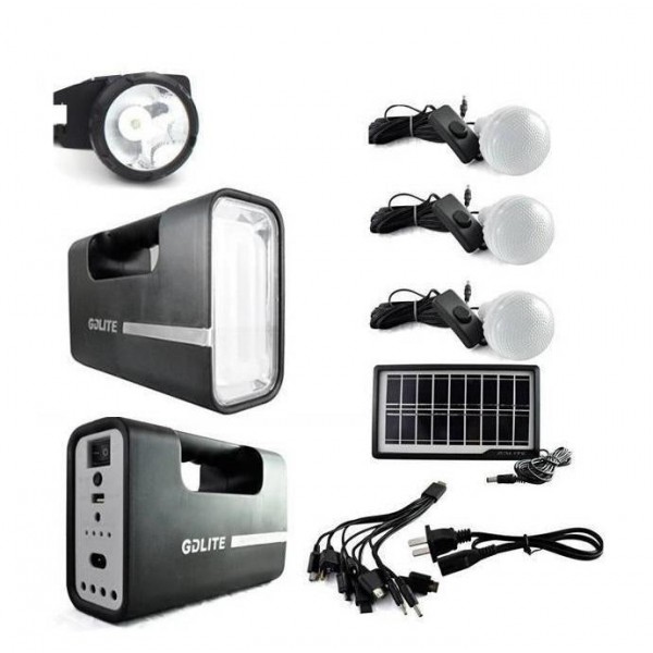 Kit Iluminare 3 becuri LED cu incarcare solara Camping GDlite One