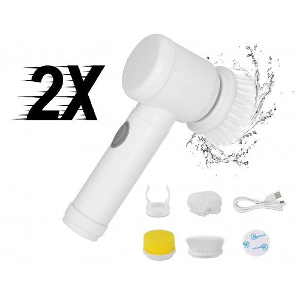 OFERTA 1+1 Perie electrica cu 3 capete rotative si cablu USB pentru curatare universala