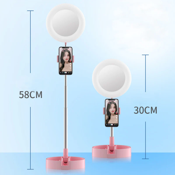 Oglinda LED cu suport telefon integrat