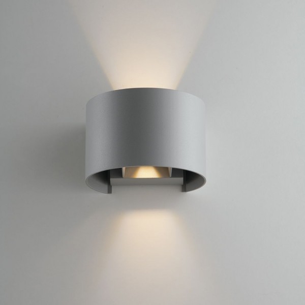 APLICA LED CU LUMINA AMBIENTALA EXTERIOR DESIGN MODERN IP54 DELTA ARGINTIU