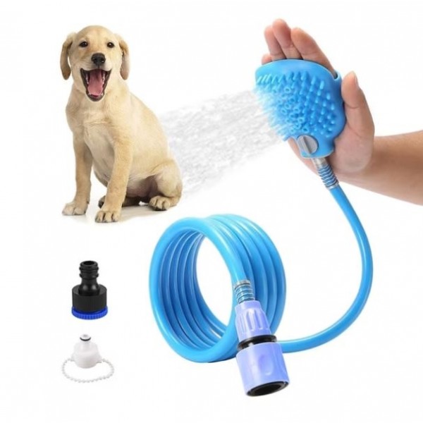 Manusa cu furtun pentru spalat si masat animale de companie