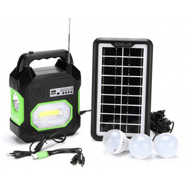 KIT LANTERNA CU RADIO SI MP3 PANOU SOLAR CU 3 BECURI