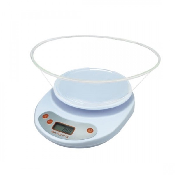 Cantar digital de precizie pentru bucatarie, bolul este inclus, greutate maxima cantarita 5 KG, functionare cu baterii